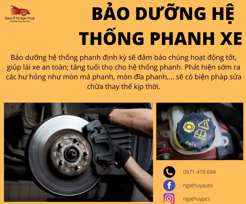 Bảo dưỡng hệ thống phanh ô tô