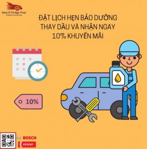 Nhận ngay 10% khuyến mại khi đặt lịch thay dầu nhớt tại Gara Nga Thúy